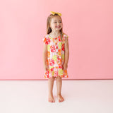 Posh Peanut Henley Ruffled Cap Sleeve Hi Low Dress - Citrine - Let Them Be Little, A Baby & Children's Clothing Boutique