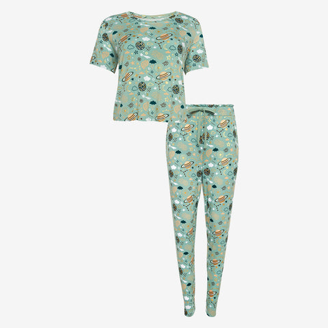 Posh Peanut Women's Short Sleeve Scoop Loungewear - To The Stars - Let Them Be Little, A Baby & Children's Clothing Boutique
