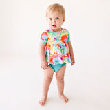 Posh Peanut Short Sleeve Peplum Ruffled Bummie Set - Totally Tie Dye - Let Them Be Little, A Baby & Children's Clothing Boutique
