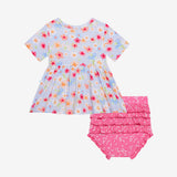 Posh Peanut Short Sleeve Henley Peplum Ruffled Bummie Set - Carissa - Let Them Be Little, A Baby & Children's Clothing Boutique