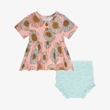 Posh Peanut Short Sleeve Peplum Ruffled Bummie Set - Millie - Let Them Be Little, A Baby & Children's Clothing Boutique