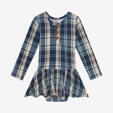 Posh Peanut Long Sleeve Henley Twirl Skirt Bodysuit - Joseph - Let Them Be Little, A Baby & Children's Clothing Boutique