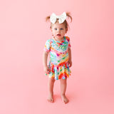 Posh Peanut Short Sleeve Twirl Skirt Bodysuit - Totally Tie Dye - Let Them Be Little, A Baby & Children's Clothing Boutique