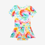 Posh Peanut Short Sleeve Twirl Skirt Bodysuit - Totally Tie Dye - Let Them Be Little, A Baby & Children's Clothing Boutique