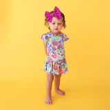 Posh Peanut Ruffled Cap Sleeve Twirl Skirt Bodysuit - Hadley - Let Them Be Little, A Baby & Children's Clothing Boutique