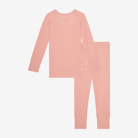 Posh Peanut Long Sleeve 2 Piece Loungewear Set - Fall Rose Waffle - Let Them Be Little, A Baby & Children's Clothing Boutique