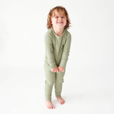 Posh Peanut Long Sleeve 2 Piece Loungewear Set - Olive Waffle - Let Them Be Little, A Baby & Children's Clothing Boutique