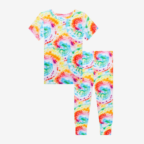 Posh Peanut Short Sleeve Basic Pajamas - Totally Tie Dye - Let Them Be Little, A Baby & Children's Clothing Boutique