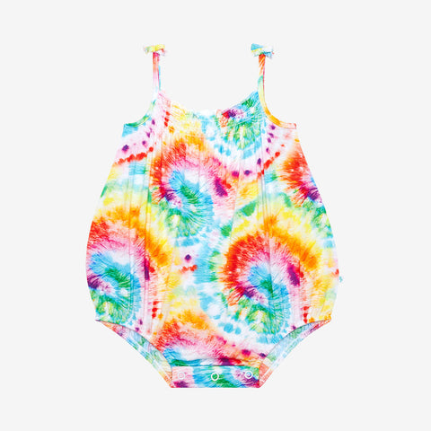 Posh Peanut Spaghetti Strap Bubble Romper - Totally Tie Dye - Let Them Be Little, A Baby & Children's Clothing Boutique