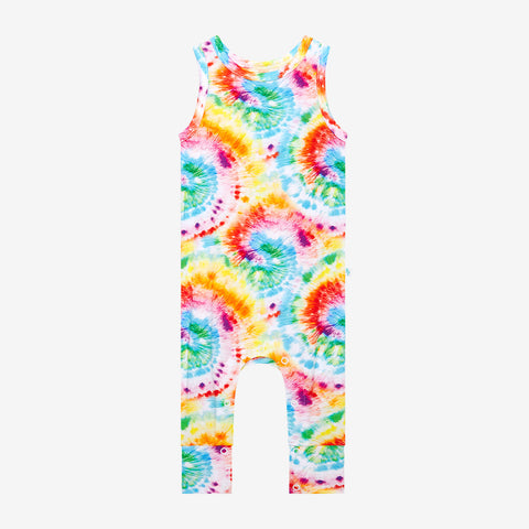Posh Peanut Henley Racerback Romper - Totally Tie Dye - Let Them Be Little, A Baby & Children's Clothing Boutique