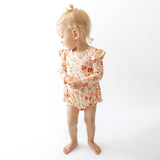 Posh Peanut Long Sleeve Ruffled Bubble Romper - Alphabet Medley - Let Them Be Little, A Baby & Children's Clothing Boutique