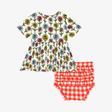 Posh Peanut Short Sleeve Henley Peplum Ruffled Bummie Set - Maya Lynn - Let Them Be Little, A Baby & Children's Clothing Boutique