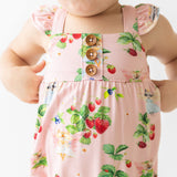 Posh Peanut Ruffled Cap Sleeve Henley Bubble Romper - Annabelle - Let Them Be Little, A Baby & Children's Clothing Boutique