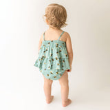 Posh Peanut Ruffled Spaghetti Strap Bubble Romper - Spring Bee - Let Them Be Little, A Baby & Children's Clothing Boutique