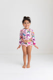 Posh Peanut Long Sleeve Rash Guard & Ruffled Bummie Set - Watercolor Butterfly - Let Them Be Little, A Baby & Children's Clothing Boutique