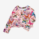 Posh Peanut Long Sleeve Rash Guard & Ruffled Bummie Set - Watercolor Butterfly - Let Them Be Little, A Baby & Children's Clothing Boutique