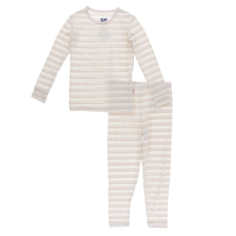 Kickee Pants Printed Long Sleeve PJ Set - Everyday Heroes Sweet Stripe - Let Them Be Little, A Baby & Children's Boutique