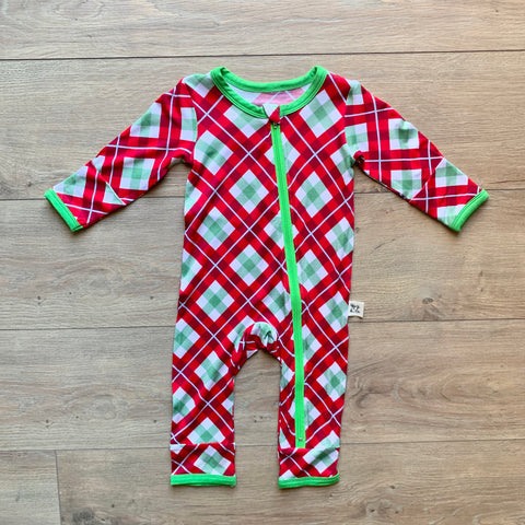 Kozi & Co Zipper Coverall - Holiday Plaid - Let Them Be Little, A Baby & Children's Boutique