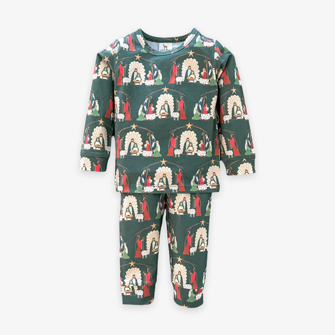 Velvet Fawn Long Sleeve PJ Set - O Little Town (Evergreen) - Let Them Be Little, A Baby & Children's Clothing Boutique