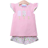 Trotter Street Kids Ruffle Sleeve Shorts Set - Popsicle Pink - Let Them Be Little, A Baby & Children's Clothing Boutique