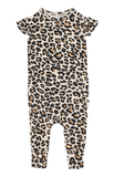 Posh Peanut Ruffled Cap Sleeve Romper - Lana Leopard - Let Them Be Little, A Baby & Children's Boutique