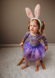 Kiki + Lulu Long Sleeve Baby Dress w/ Tulle - Easter Bunnies Purple - Let Them Be Little, A Baby & Children's Clothing Boutique