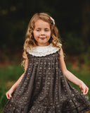 Ren + Rouge Grey Dobby Lace Collar Dress - Let Them Be Little, A Baby & Children's Clothing Boutique
