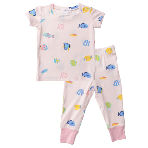 Angel Dear Short Sleeve 2 Piece PJ Set - Tropical Fish Pink - Let Them Be Little, A Baby & Children's Clothing Boutique