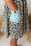 Swoon Baby Peony Bow Pocket Dress - 2345 Rainbow Leopard Collection PRESALE - Let Them Be Little, A Baby & Children's Clothing Boutique