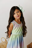Swoon Baby Peony Bow Dress - 2380 Ombre Under the Sea Collection PRESALE - Let Them Be Little, A Baby & Children's Clothing Boutique