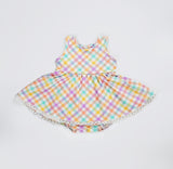 Swoon Baby Dainty Bow Bubble Dress - 2386 Springster Plaid Collection PRESALE - Let Them Be Little, A Baby & Children's Clothing Boutique