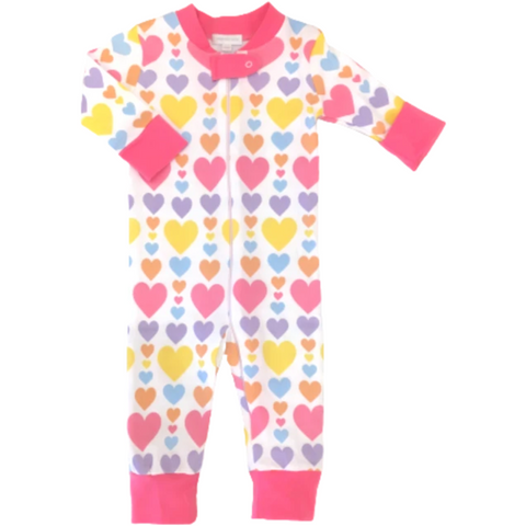 Magnolia Baby Zipped PJ Romper - My Heart - Let Them Be Little, A Baby & Children's Boutique