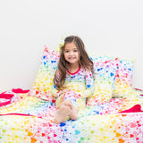 Macaron + Me Long Sleeve Toddler PJ Set - Rainbow Hearts - Let Them Be Little, A Baby & Children's Clothing Boutique