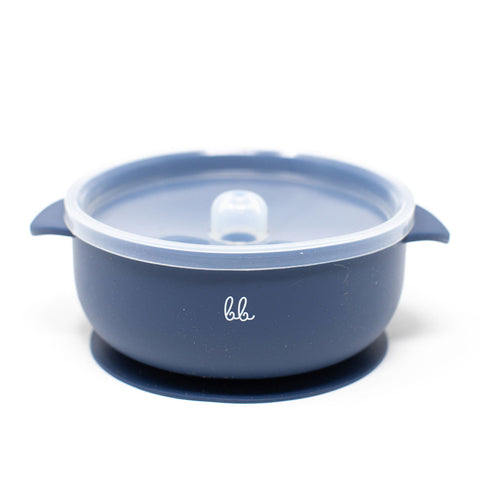 Baby Bar by Three Hearts Silicone Bowl w/ Lid - Navy - Let Them Be Little, A Baby & Children's Clothing Boutique