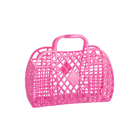 Sun Jellies Retro Basket Small - Berry Pink - Let Them Be Little, A Baby & Children's Clothing Boutique