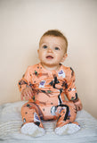Velvet Fawn Zipper Footie - HOWL-O-WEEN (ORANGE) - Let Them Be Little, A Baby & Children's Clothing Boutique