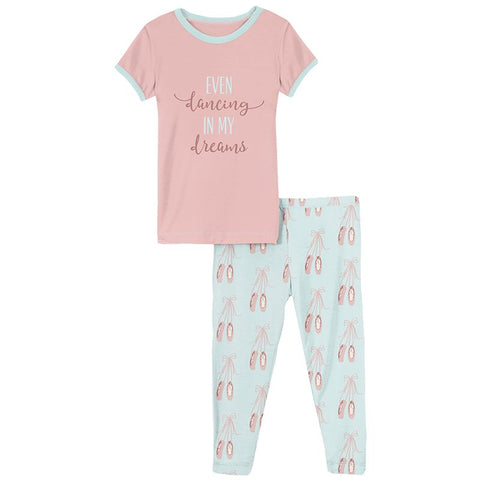 Kickee Pants Graphic Tee Short Sleeve Pajama Set - Fresh Air Ballet - Let Them Be Little, A Baby & Children's Clothing Boutique