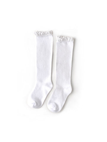 Little Stocking Co. Lace Top Knee Highs - White - Let Them Be Little, A Baby & Children's Clothing Boutique