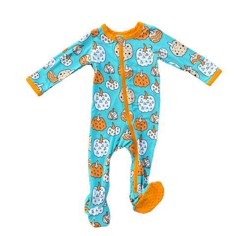 Kozi & Co Zipper Footie - Pumpkins - Let Them Be Little, A Baby & Children's Clothing Boutique