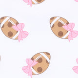 Magnolia Baby Printed Zipper Footie - Touchdown Pink - Let Them Be Little, A Baby & Children's Clothing Boutique