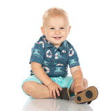 Kickee Pants Print Short Sleeve Polo - Deep Sea Lifeguard - Let Them Be Little, A Baby & Children's Clothing Boutique