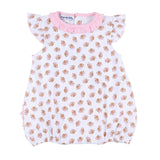 Magnolia Baby Printed Ruffle Flutters Bubble - Tiny Football Pink - Let Them Be Little, A Baby & Children's Clothing Boutique