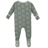 Kickee Pants Print Footie with Zipper - Silver Sage Wise Owls - Let Them Be Little, A Baby & Children's Clothing Boutique