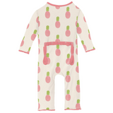 Kickee Pants Print Muffin Ruffle Zipper Coverall - Strawberry Pineapples - Let Them Be Little, A Baby & Children's Clothing Boutique