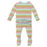 Kickee Pants Muffin Ruffle Zipper Footie - Beach Day Stripe - Let Them Be Little, A Baby & Children's Clothing Boutique