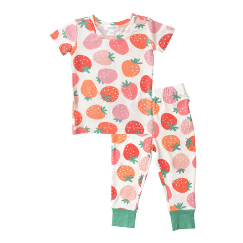 Angel Dear Short Sleeve 2 Piece PJ Set - Strawberries - Let Them Be Little, A Baby & Children's Clothing Boutique