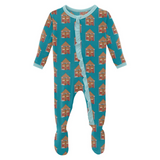 Kickee Pants Classic Ruffle Zipper Footie - Bay Gingerbread - Let Them Be Little, A Baby & Children's Clothing Boutique
