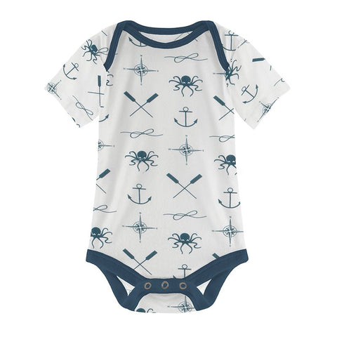 Kickee Pants Printed Short Sleeve One Piece - Natural Captain & Crew - Let Them Be Little, A Baby & Children's Clothing Boutique
