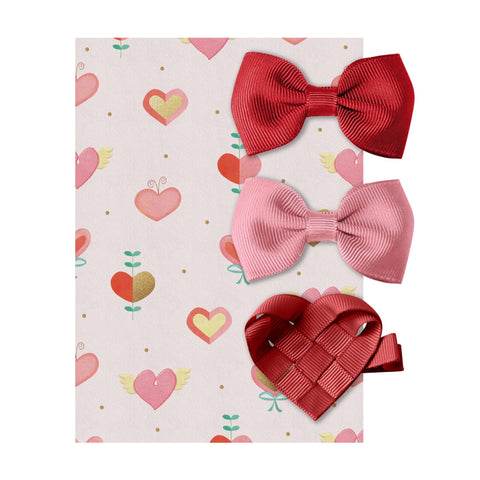 Milledeux Valentines Alligator Clip Gift Set - Wild Rose & Scarlet - Let Them Be Little, A Baby & Children's Boutique