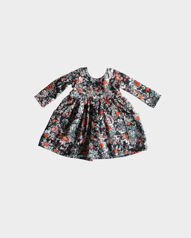 Babysprouts Long Sleeve Ballet Dress - Black Floral - Let Them Be Little, A Baby & Children's Clothing Boutique